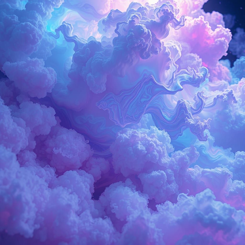 Ethereal Cloudscapes in Cyberpunk Style