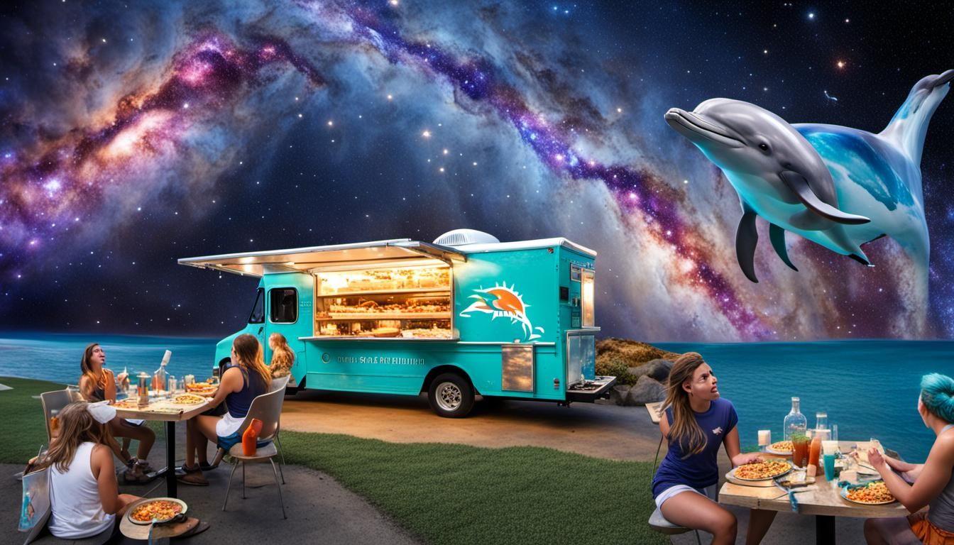 The Beach Café at the End of the Universe AI Generated Artwork