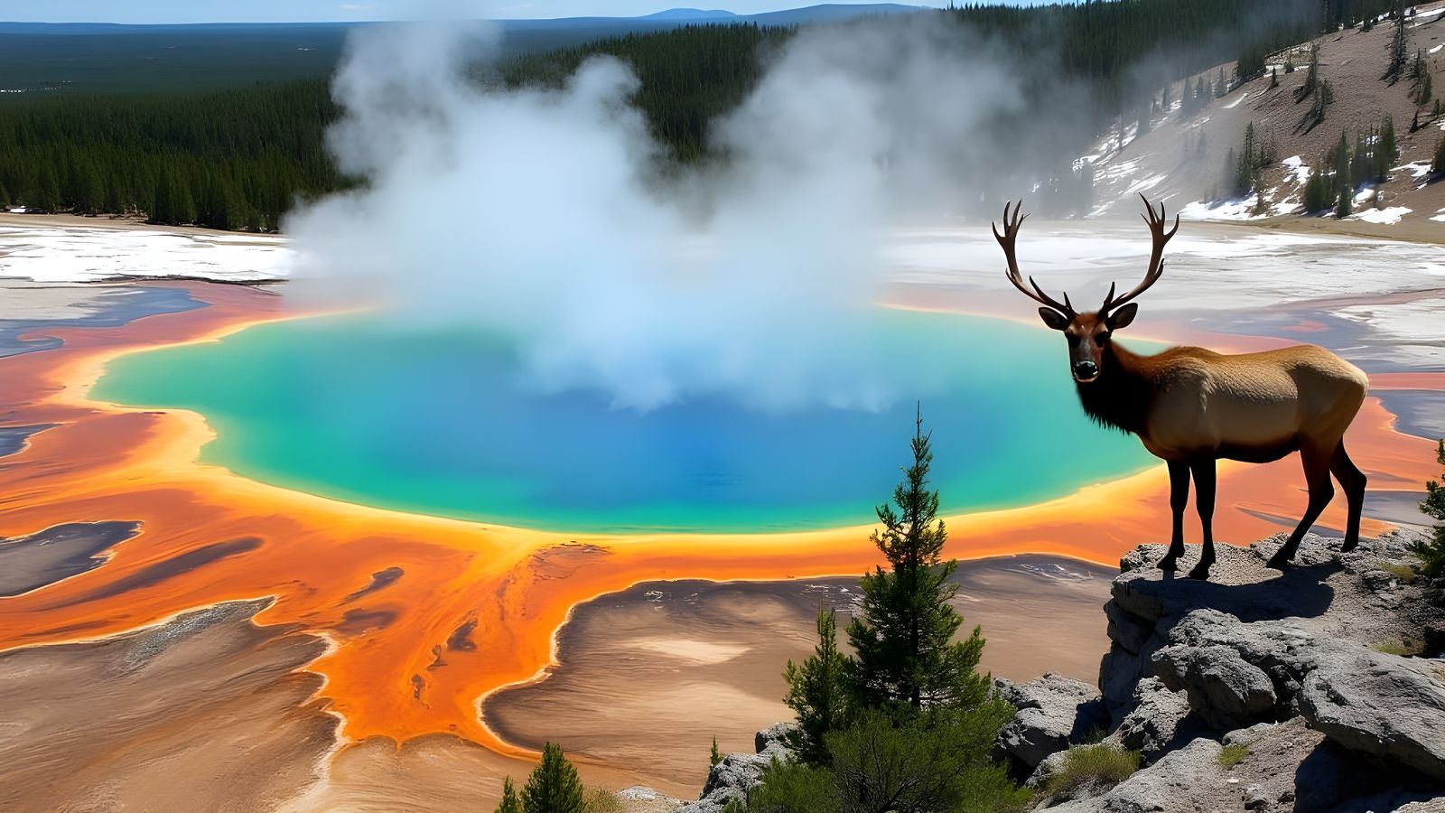 Grand Prismatic Spring in Yellowstone National Park  by @Gary Murakami