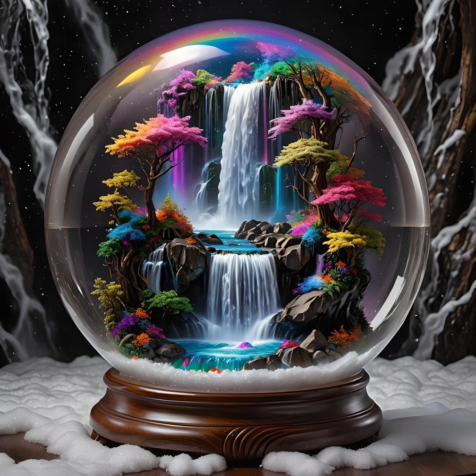 Magical irridescent waterfall globe  by @IsUneek