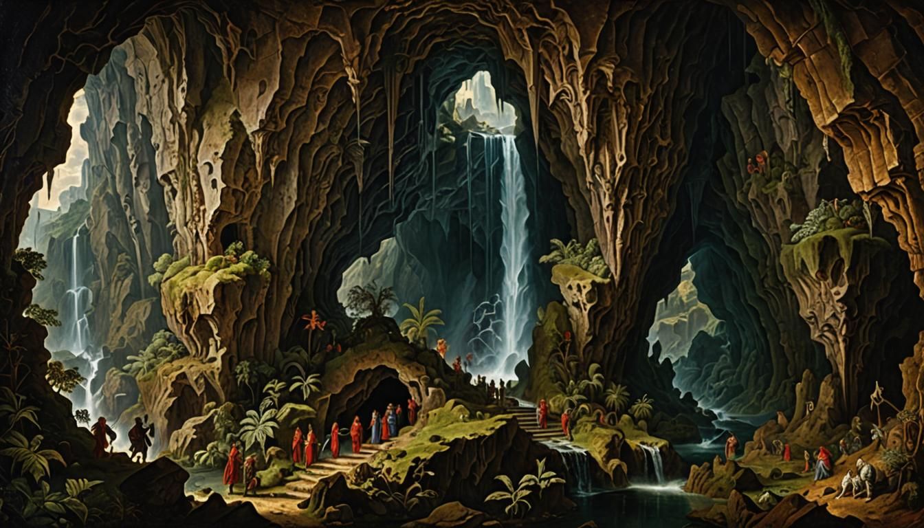 pilgrimage to the demons cave - AI Generated Artwork - NightCafe Creator