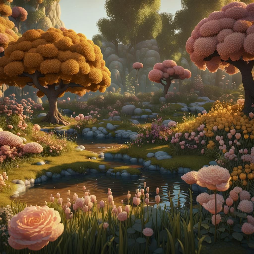 Surreal Portrait Composed of Natural Elements