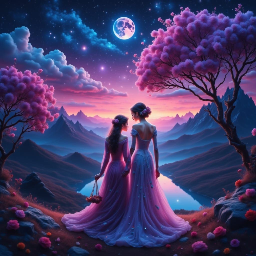 As twilight fades, the stars align
With every heartbeat, their lights intertwine
Whispers of dreams in the gentle breeze
Trillada's lullaby ...