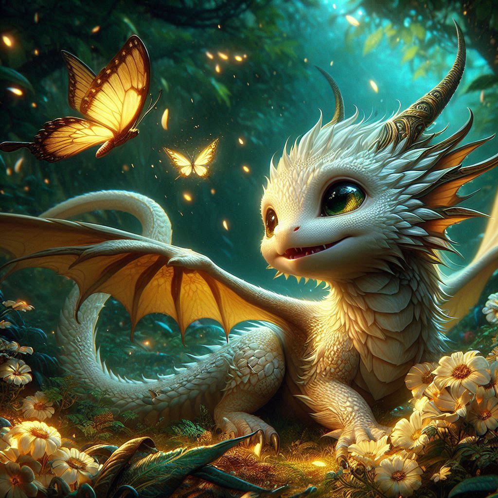 Dragon and butterflies