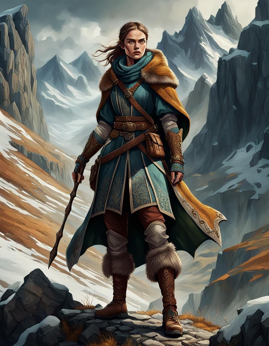 Mountain medieval woman