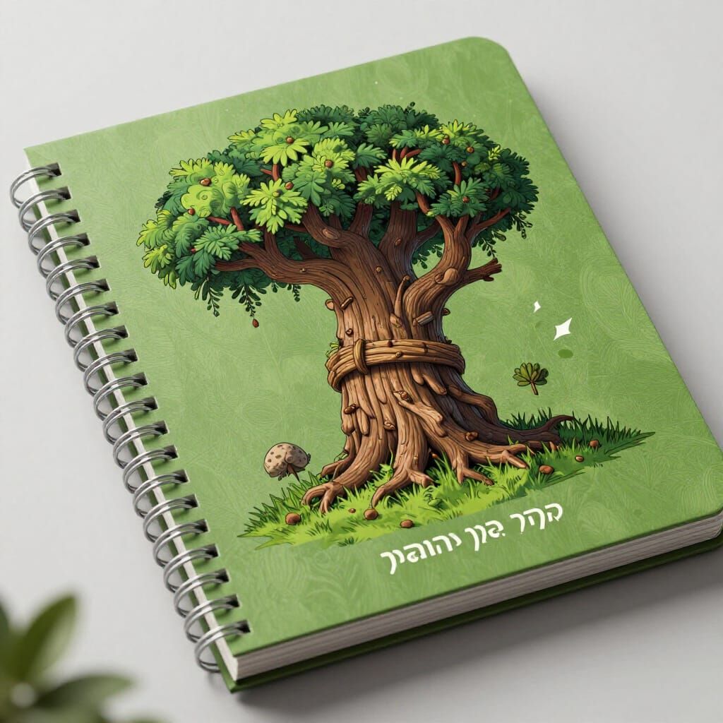 Pen and Notebook Over Snowy Alps with Green Meadow