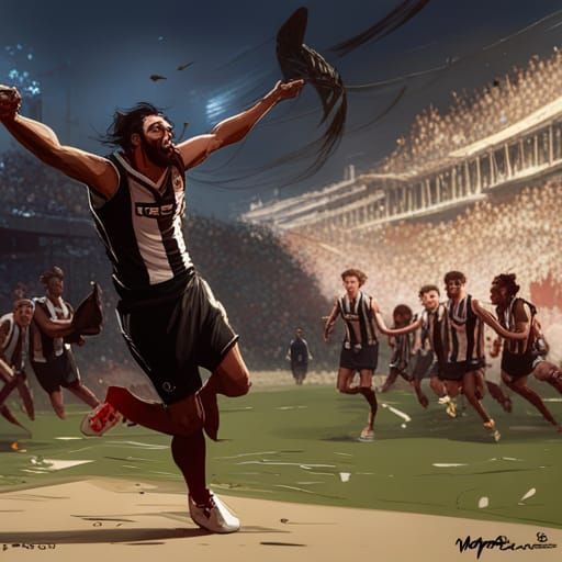 Collingwood magpies win 2023 afl grand final, by Ismail Inceoglu and ...