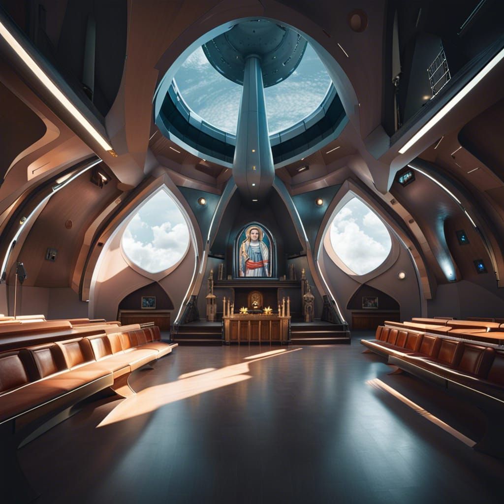 Church inside a spaceship