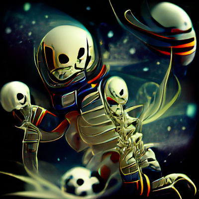 Scary skeleton astronaut in space deviantart