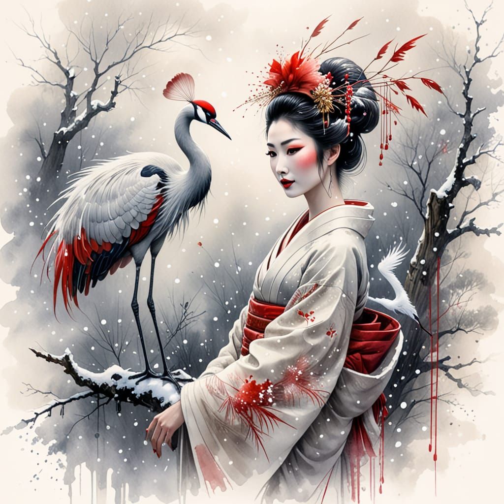 A Beautiful Geisha Woman Series