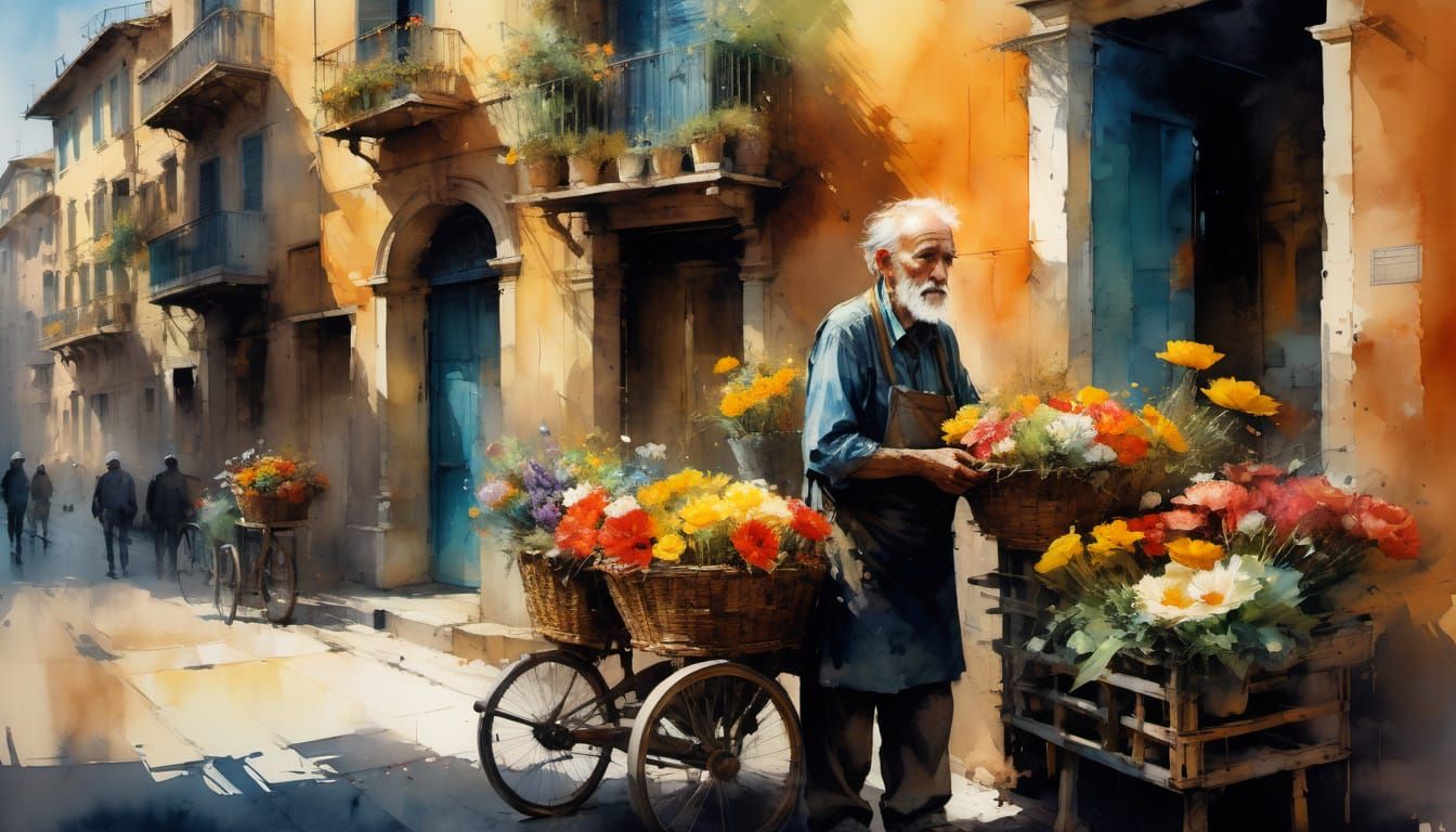 Flower Seller  by @Superbear