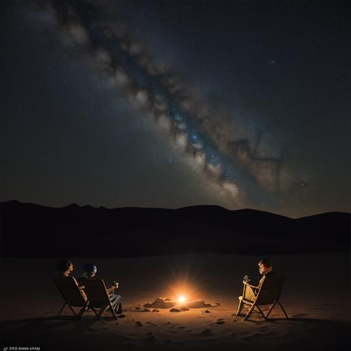 viewing the milky way in a desert at night in a united state...