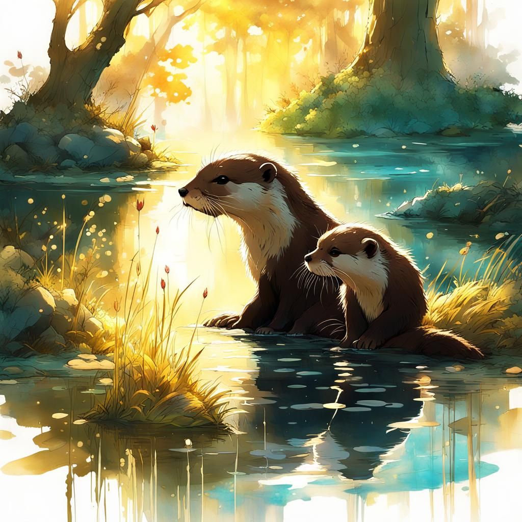 Otters - AI Generated Artwork - NightCafe Creator