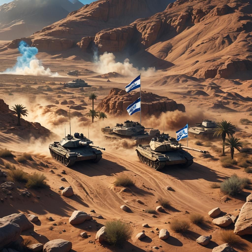 Israeli Tank Fires Near Desert Oasis
