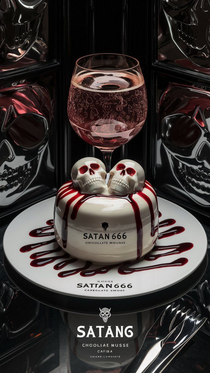 creepy champagne and dessert