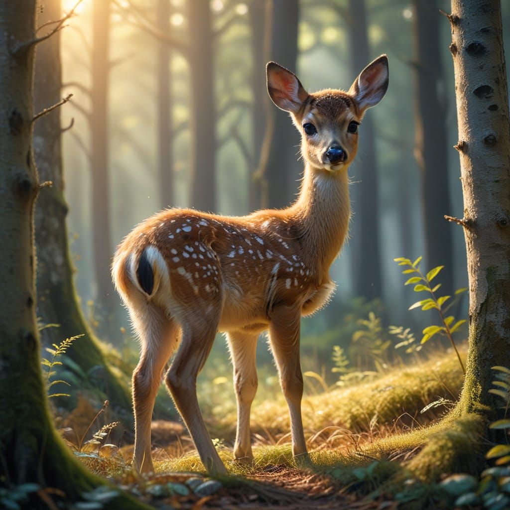 a cute fawn. 2 likes.  by @cute