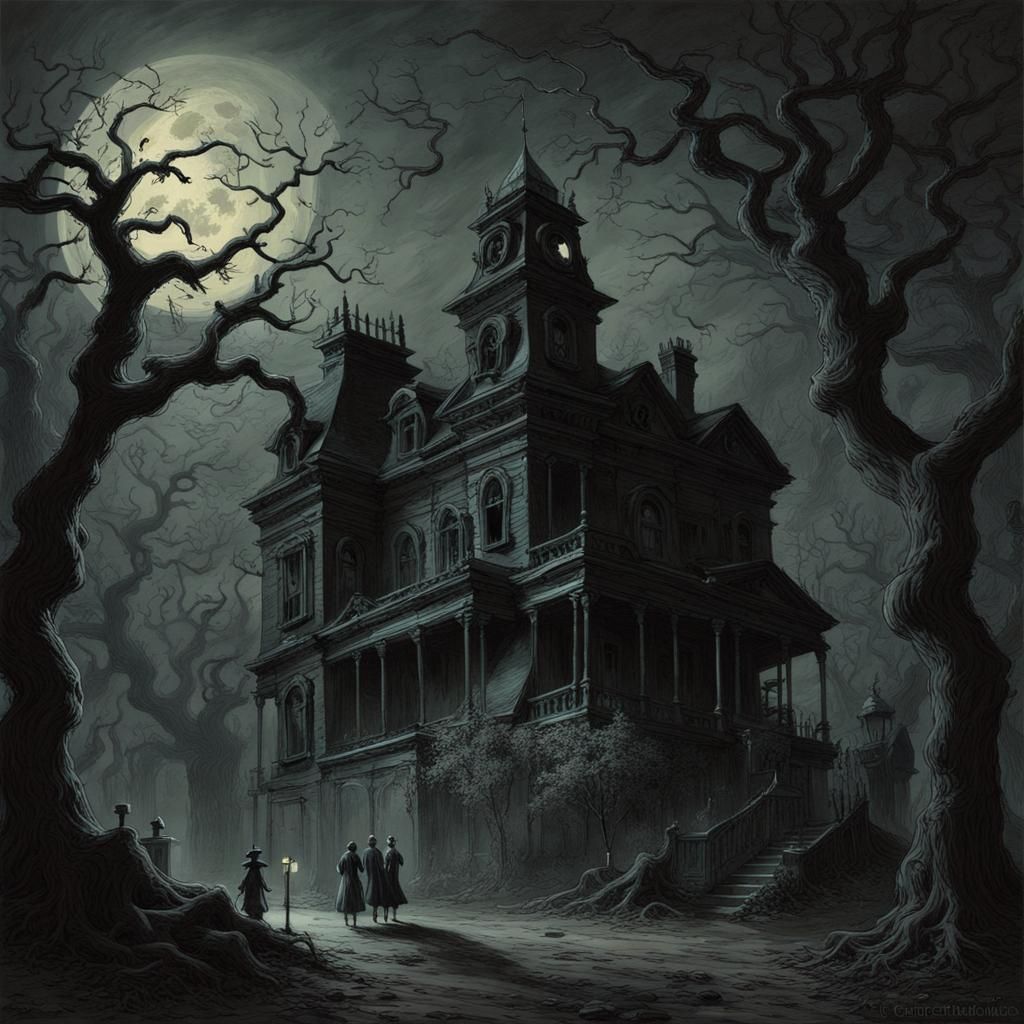 A Haunted Mansion - AI Generated Artwork - NightCafe Creator