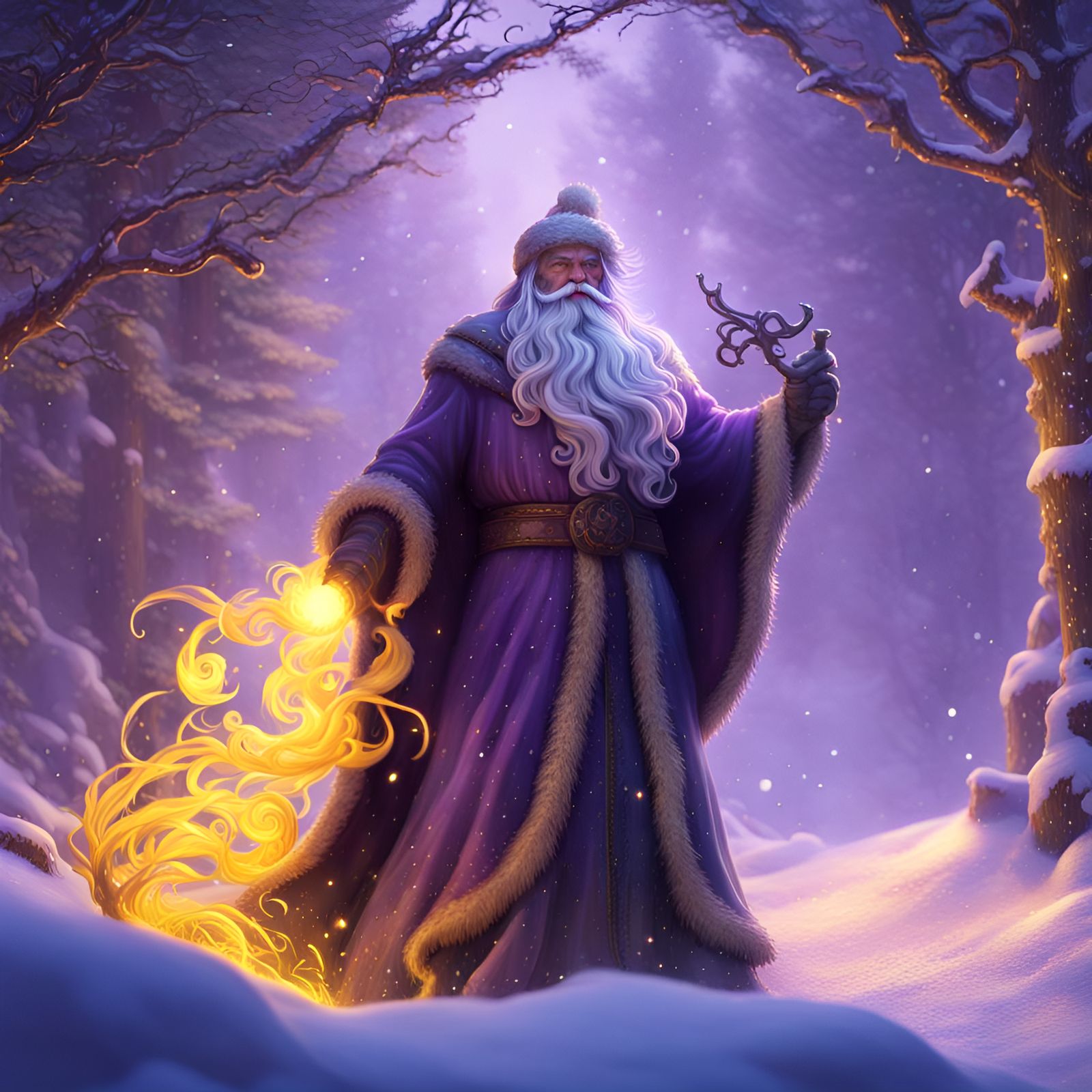 noel, santa, snow,ethereal fantasy hyperdetailed a masterpiece, 8k resolution, dark fantasy concept art, ...  by @burka