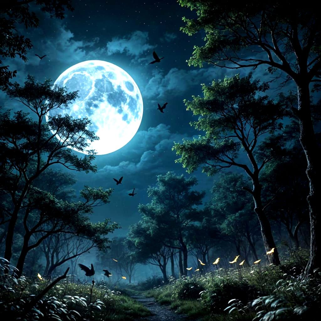 Moon & Night  by @p3pe