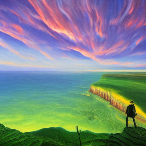 Ethereal Landscape Unveiled in Vibrant Oil Painting