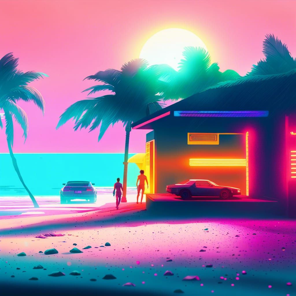 80's Miami - AI Generated Artwork - NightCafe Creator