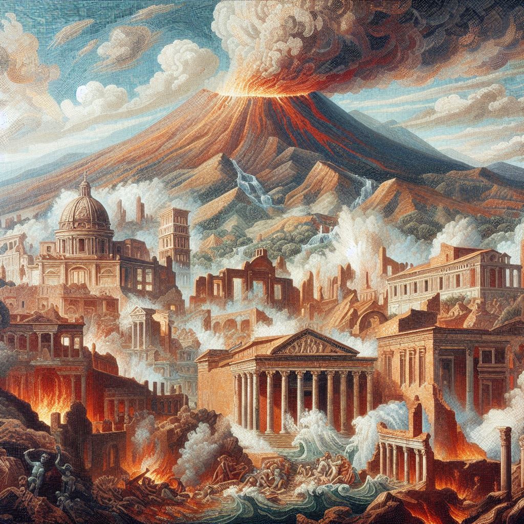 Mosaic Art: Eruption of Vesuvius