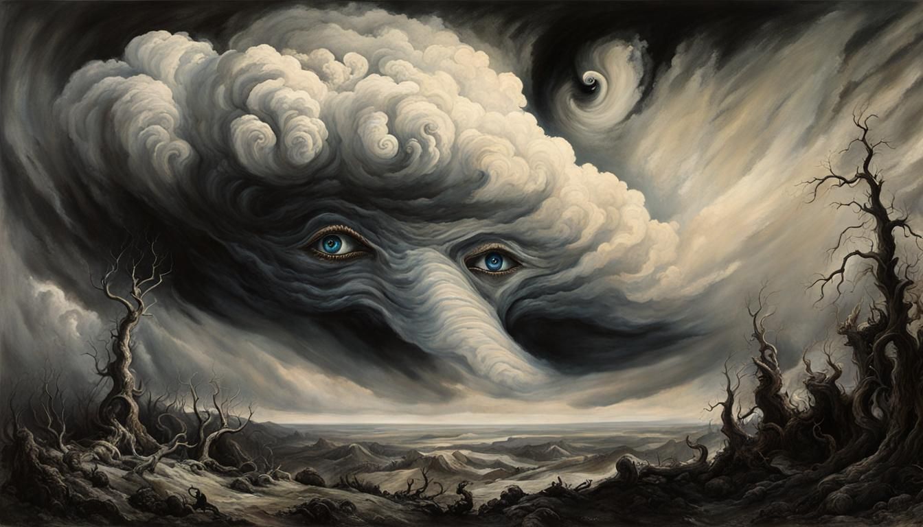 Eyes of an approaching tornado