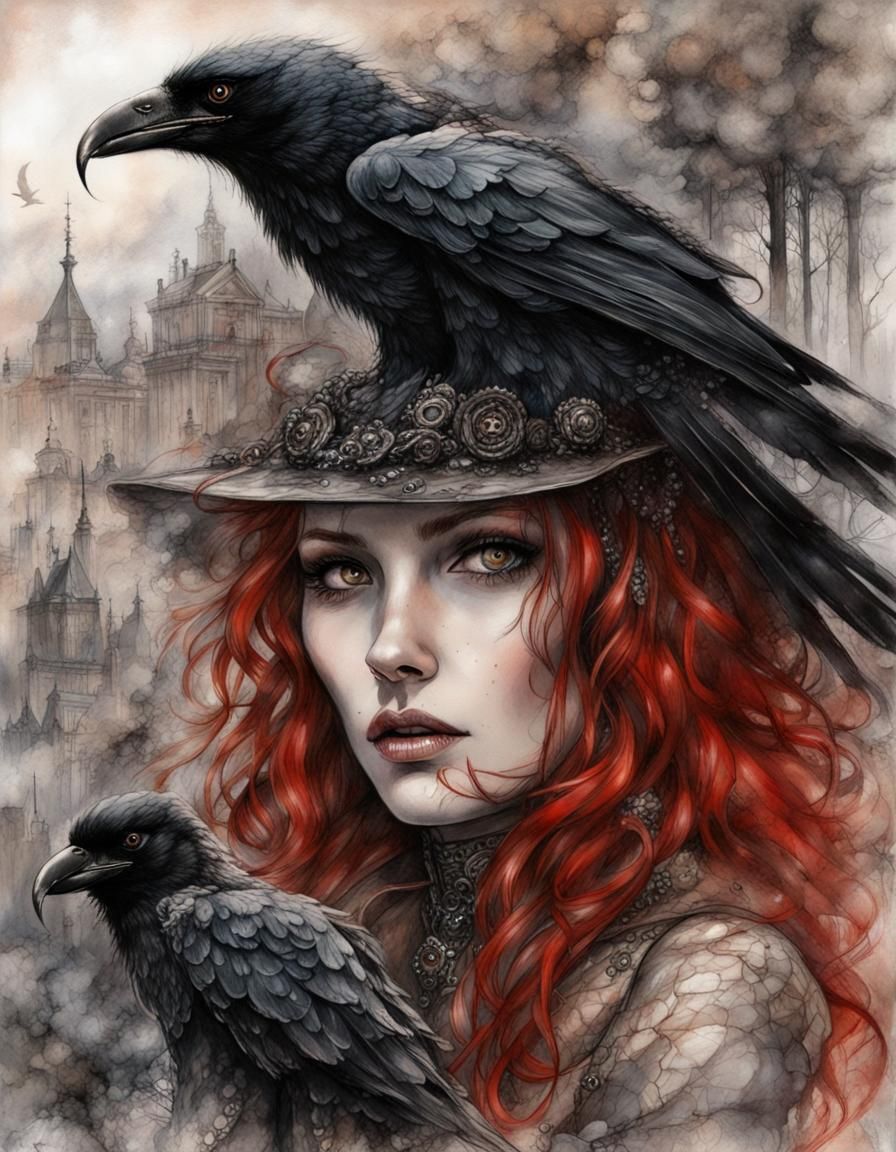 Raven Woman - AI Generated Artwork - NightCafe Creator