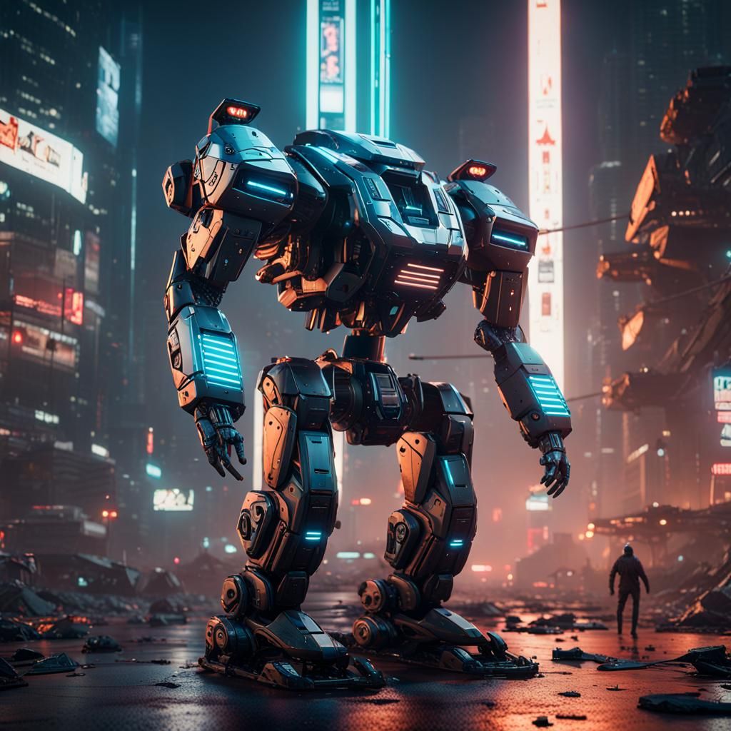 Battle robot, handsome