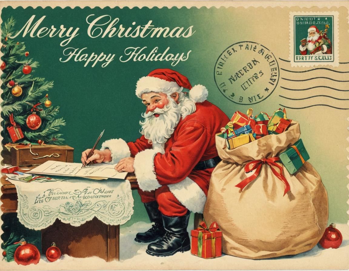 Vintage Holiday Postcard  by @Xiviwa