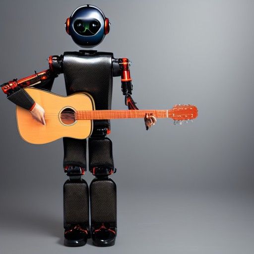 Humanoid robot with a guitar