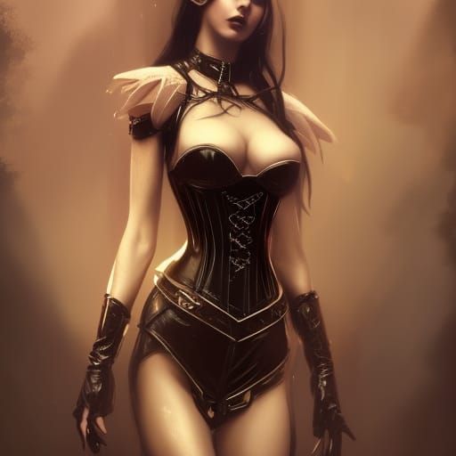 Magda in a beautiful corset outfit - AI Generated Artwork - NightCafe  Creator