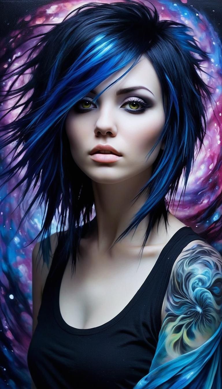 Ethereal Nude Emo Woman in Neo-Romantic Oil Painting