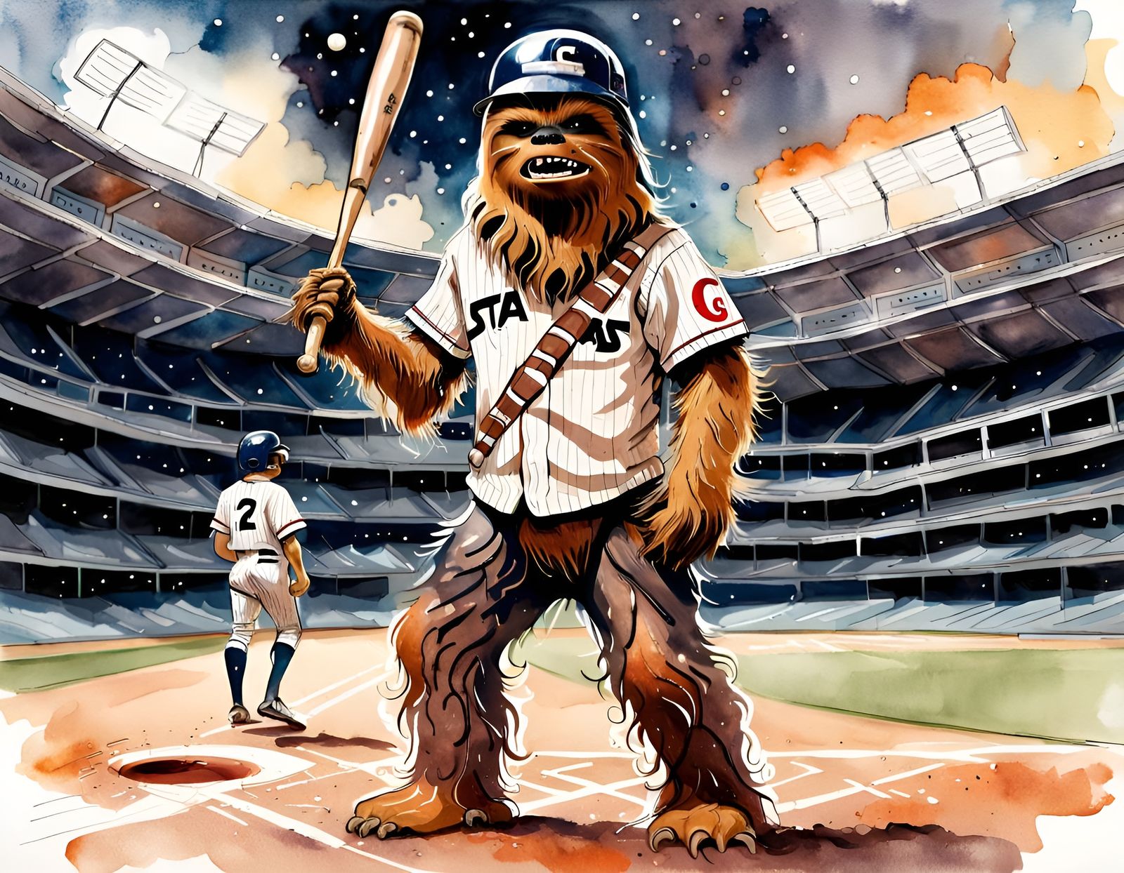 Chewbacca at Bat  by @Sharonjoy