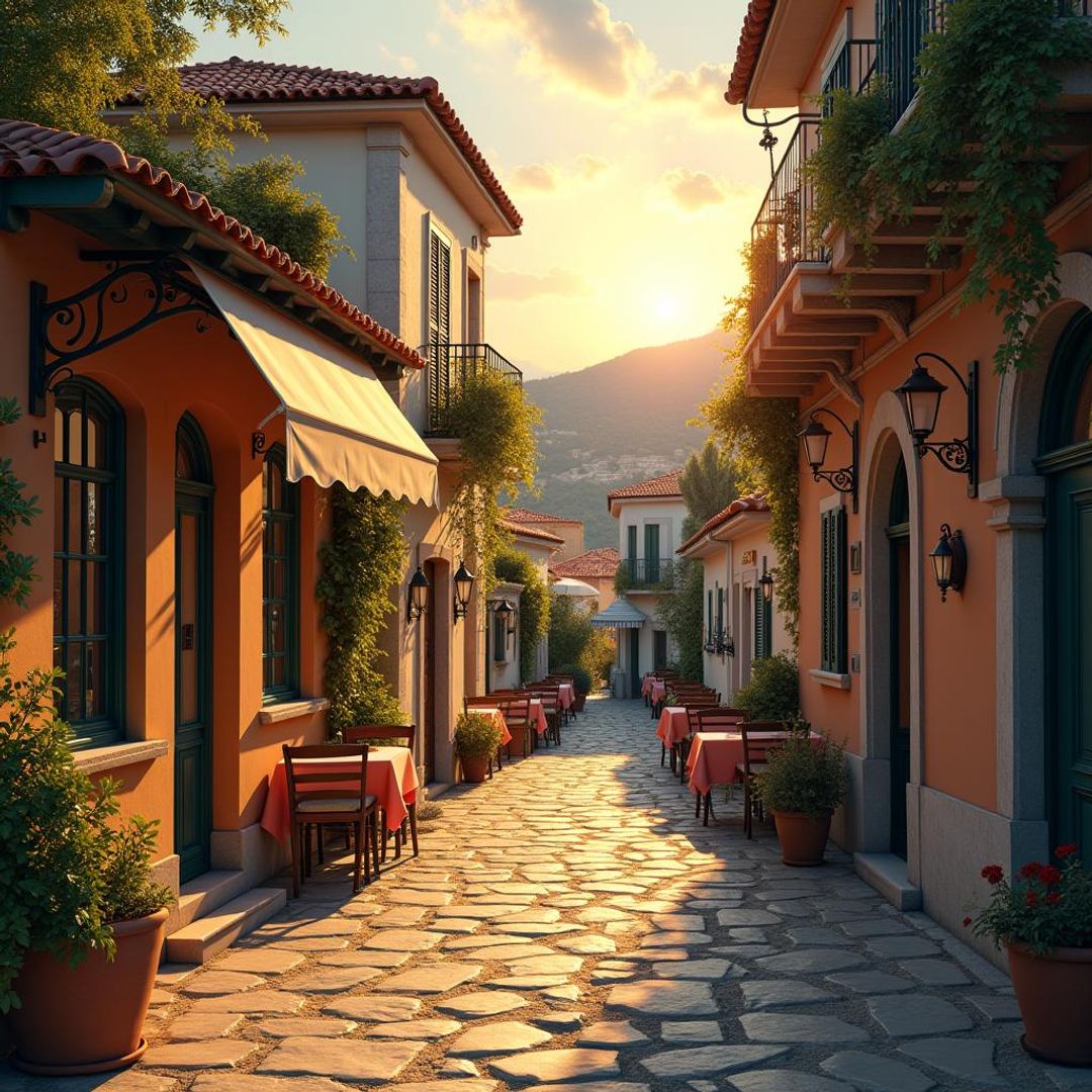 The streets of Corfu, Greece AI Generated Artwork NightCafe Creator