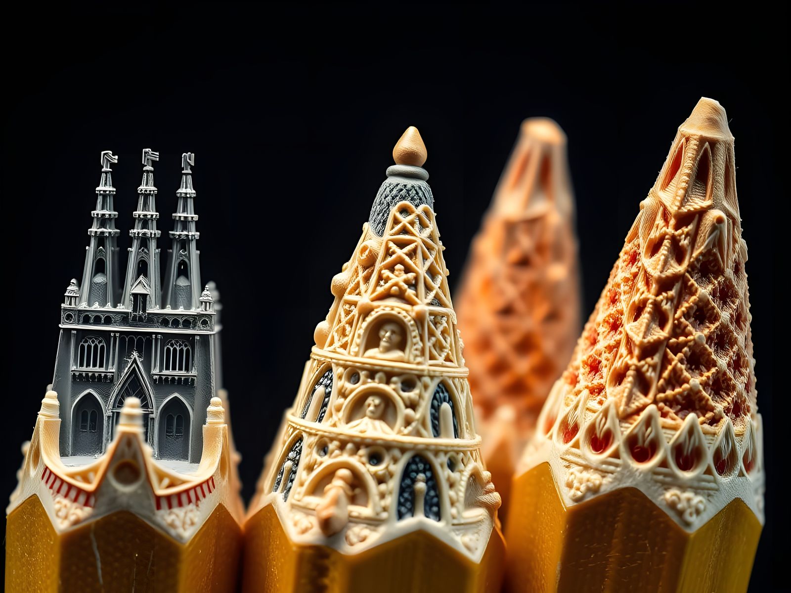 Intricate Pencil Tip Carvings   by @Dooboofay