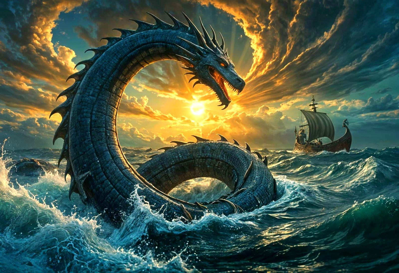 Jormungander The Norse World Serpent   by @That cinema teacher