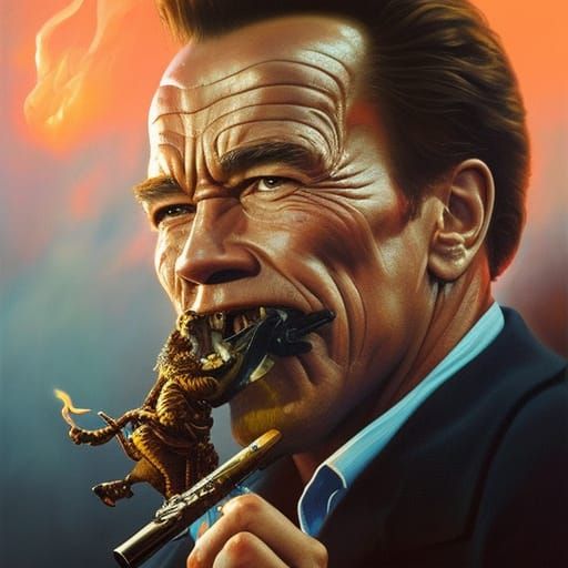 Arnold Schwarzenegger Cigar Failures AI Generated Artwork