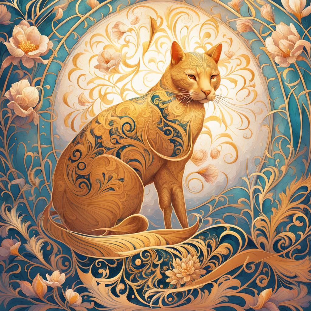 Intricate Crocus Flower in Greek Vase Painting Style