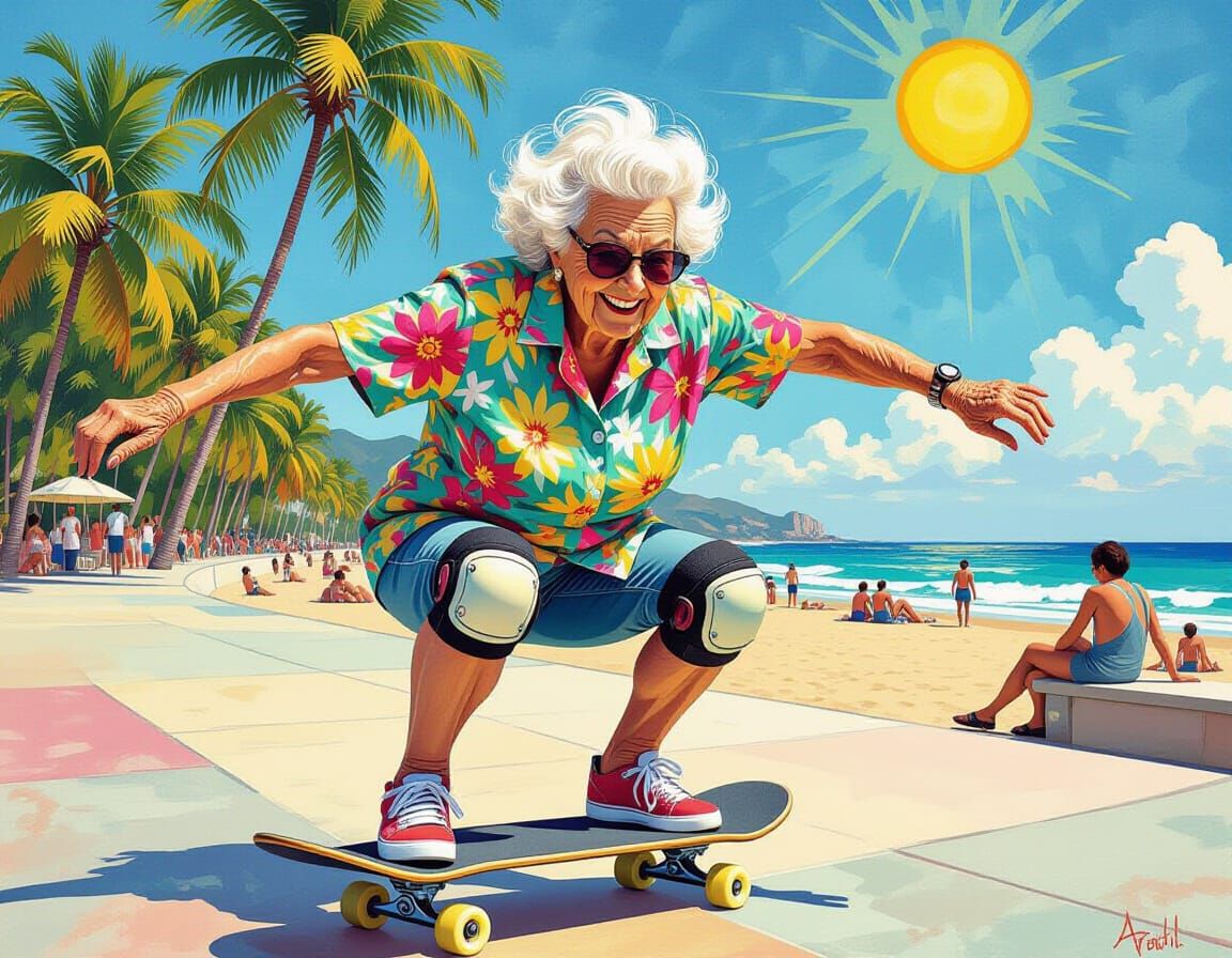 Rolling, Wheelin’ Grandma  by @nafri