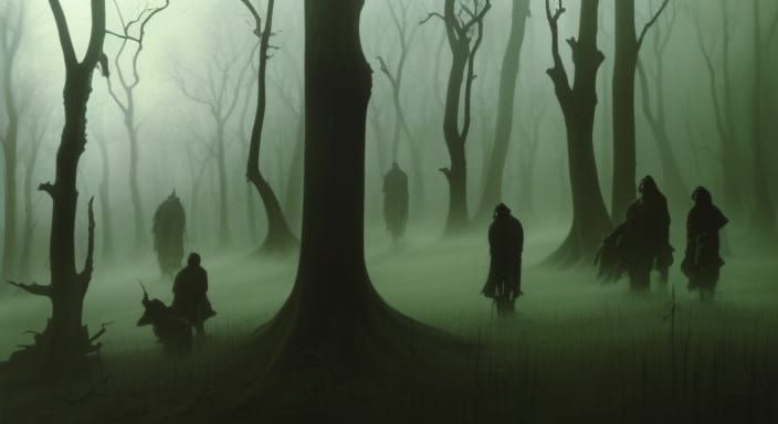 Shadows Rise in the Forest - AI Generated Artwork - NightCafe Creator
