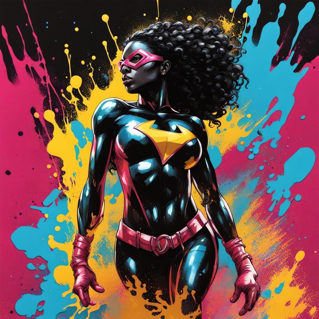 black female superhero comes out of water - AI Generated Artwork ...