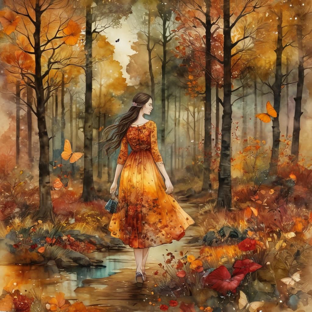 Golden Autumn. Inspired by Gustav Klimt