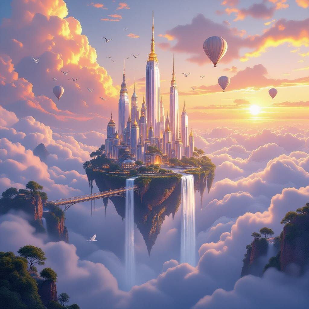 Spectacular Sky City Floating Above the Clouds