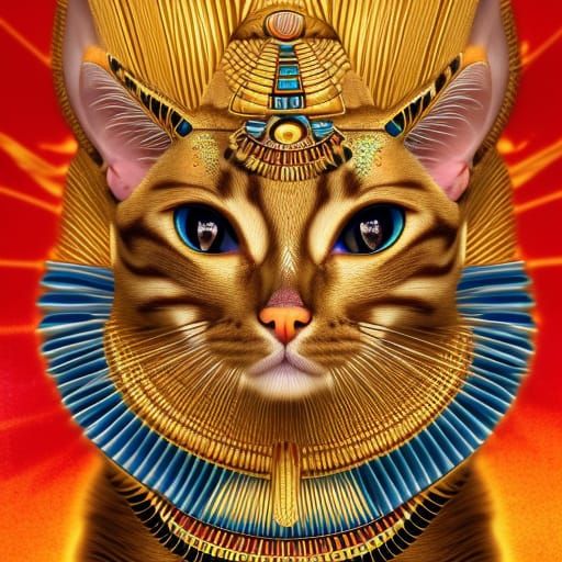 Bastet cat sitting proud false