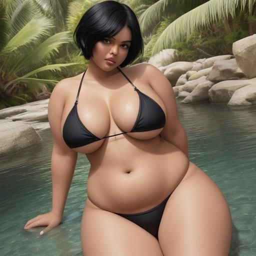 Bbw in micro bikini AI Generated Artwork NightCafe Creator