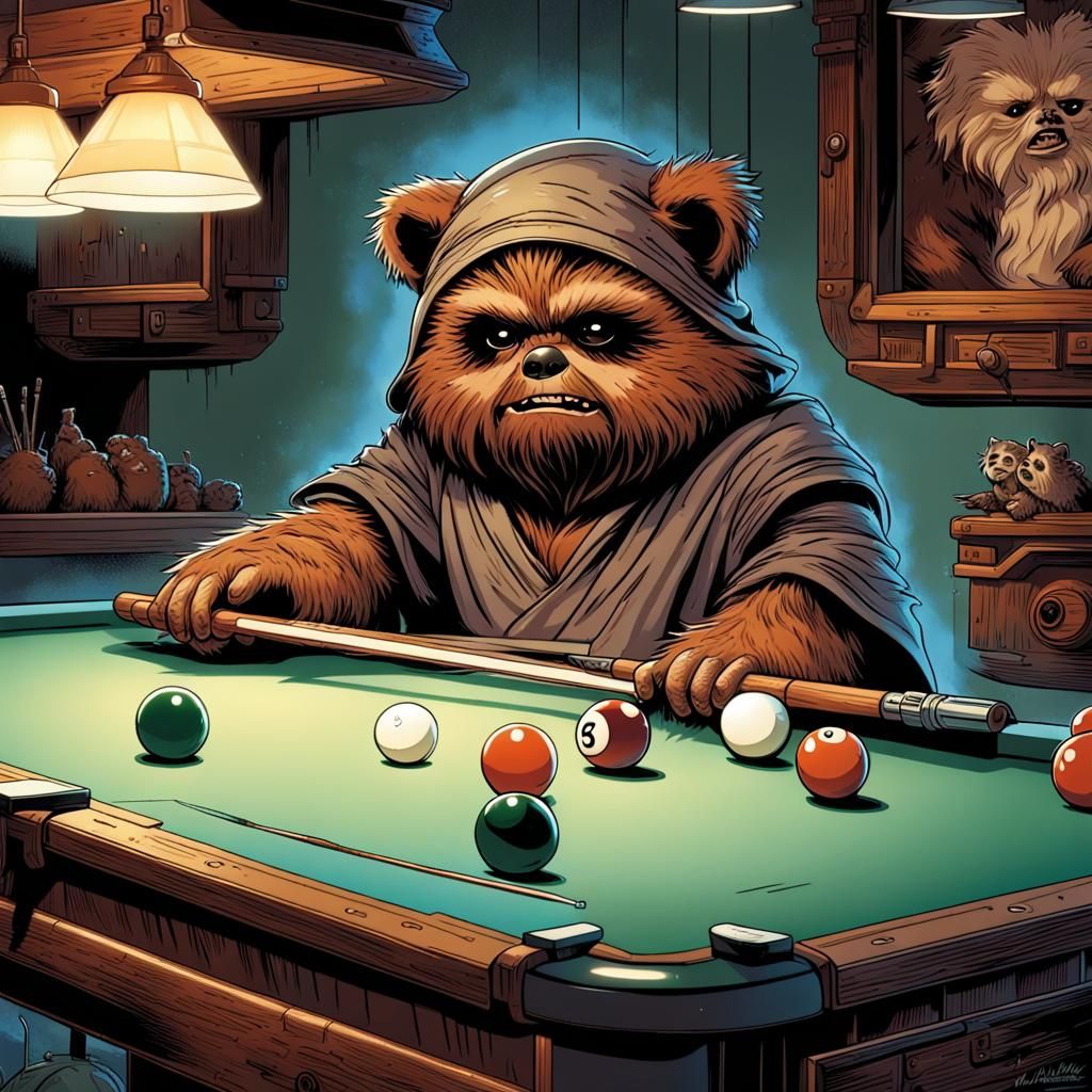 "A Game of Pool" (The Twilight Zone Legend Continues) AI Generated Artwork NightCafe Creator