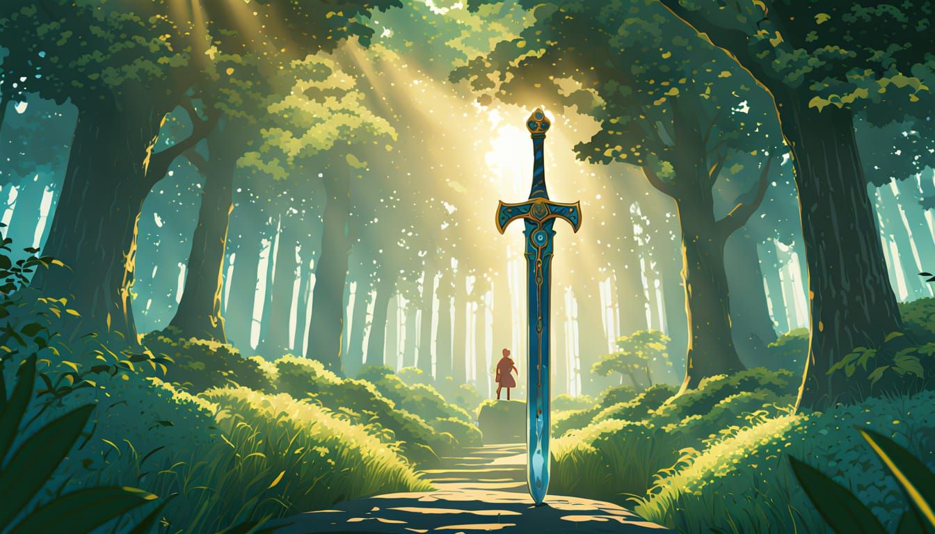 King Arthur in Vibrant Camelot Landscape