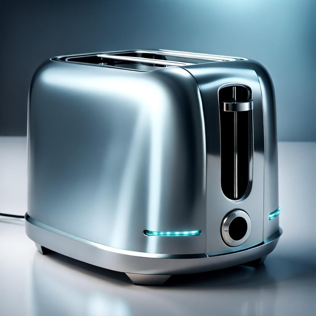 matte painting,futuristic,a new design of a toaster,made from metal and