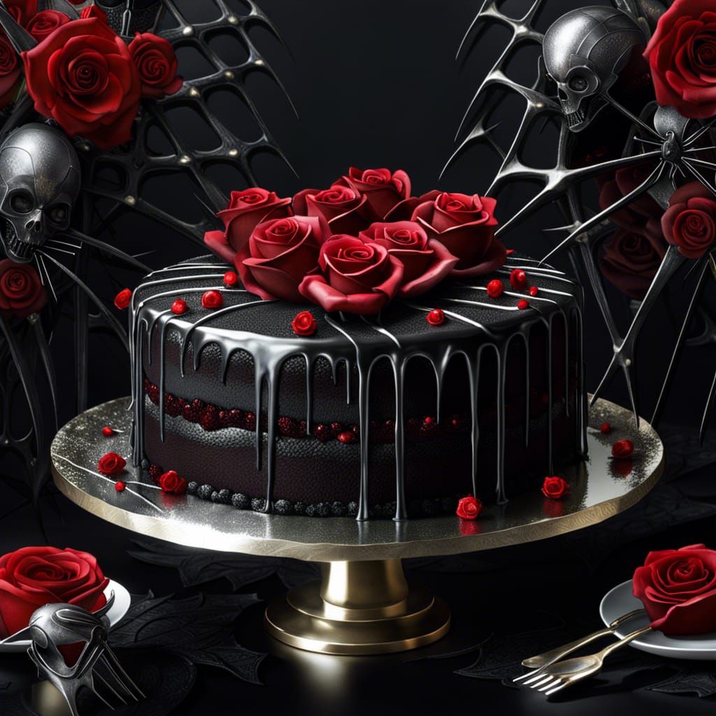 A single-layer goth cake